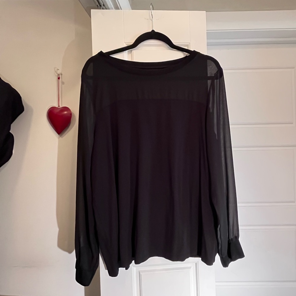 Reitmans Black Sheer Blouse